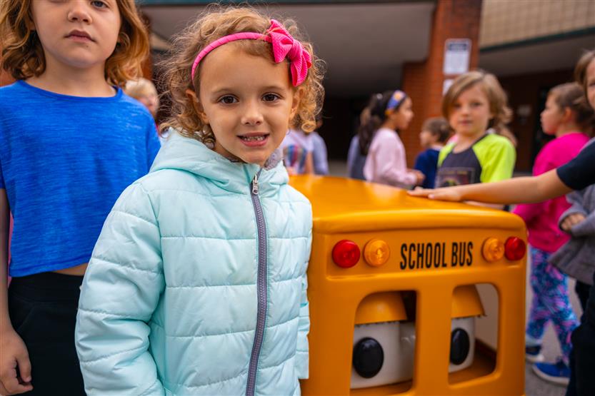 Students practice bus safety